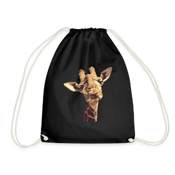 Giraffes Giraffe - Drawstring Bag - black - Front