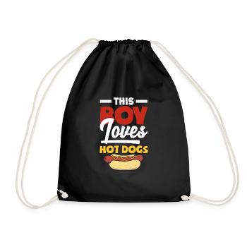 This Boy Loves Hot Dogs - Drawstring Bag - black - Front