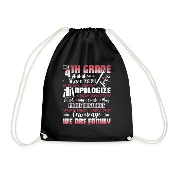 Things About 4th Grade Teacher - Drawstring Bag - black - Front