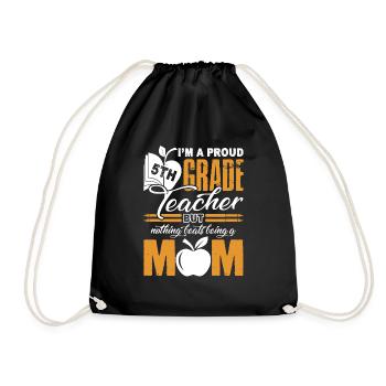 Proud Mom Of 5th Grade Teacher - Drawstring Bag - black - Front