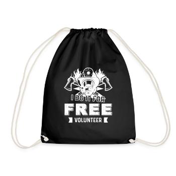 Firefighter Volunteer Firefighter - Drawstring Bag - black - Front