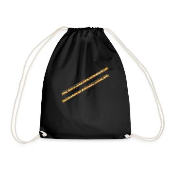 Flute Geometric - Drawstring Bag - black - Front