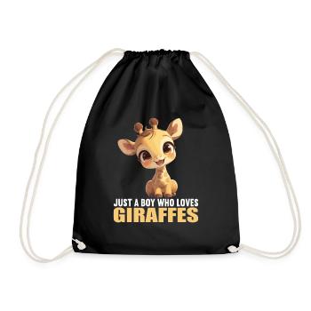 Giraffes Giraffe - Drawstring Bag - black - Front