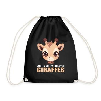 Giraffes Giraffe - Drawstring Bag - black - Front