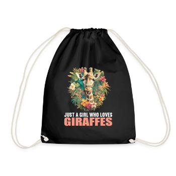 Giraffes Giraffe - Drawstring Bag - black - Front