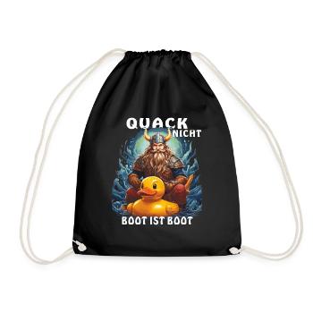 VIKING DUCK QUACK NOT BOAT IS BOAT - Drawstring Bag - black - Front