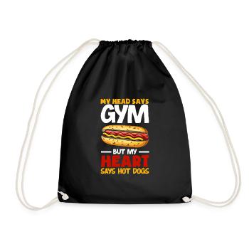 Mon cœur dit hot-dog au lieu de fitness - Sac de sport léger - noir - Devant