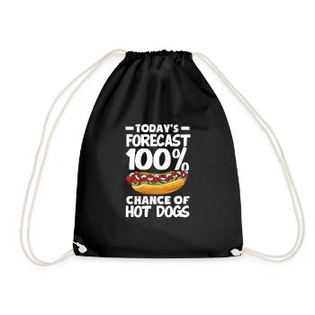 Heutige Prognose 100% Hot Dog - Turnbeutel - Schwarz - Vorne