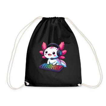 Gamesolotl Axolotl PC Gaming Gamer Lecteur vidéo - Sac de sport léger - noir - Devant