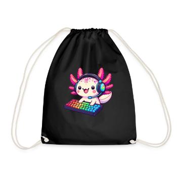 Gamesolotl Axolotl PC Gaming Gamer Lecteur vidéo - Sac de sport léger - noir - Devant