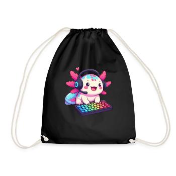 Gamesolotl Axolotl PC Gaming Gamer Lecteur vidéo - Sac de sport léger - noir - Devant