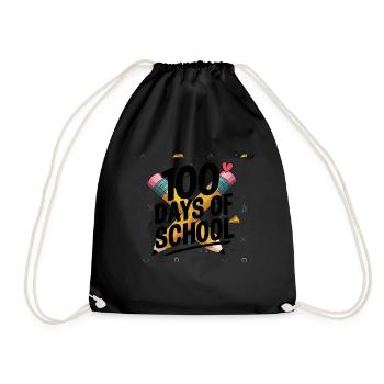 100 jours à l’école Enseignant enfants et garçons - Sac de sport léger - noir - Devant