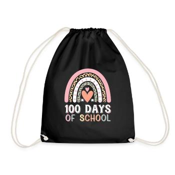 100 jours à l’école Enseignant enfants et garçons - Sac de sport léger - noir - Devant