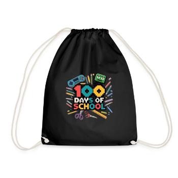 100 jours à l’école Enseignant enfants et garçons - Sac de sport léger - noir - Devant