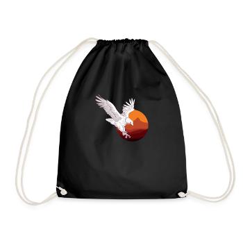 Aigle avec fond de coucher de soleil Aigle avec - Sac de sport léger - noir - Devant