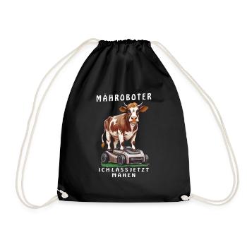 ROBOT TONDEUSE À GAZON DE VACHE JE LE FAIS TONDRE MAINTENANT - Sac de sport léger - noir - Devant