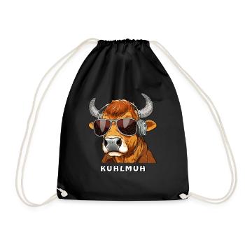 KUH MIT SONNENBRILLE KUHLMUH - Turnbeutel - Schwarz - Vorne