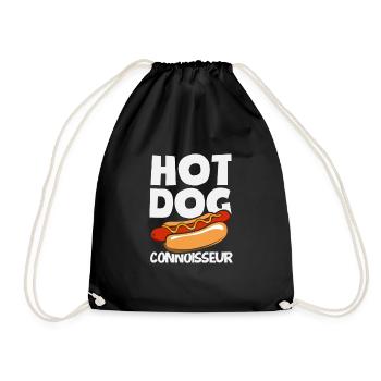 Hot Dog Connoisseur Delight for Gourmets - Drawstring Bag - black - Front