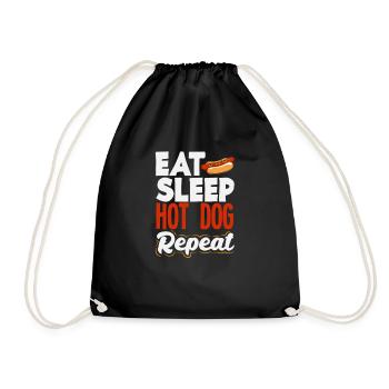 Eat Sleep Hot Dog Repeat Fun - Drawstring Bag - black - Front