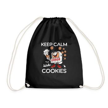 Restez calme et supprimez les cookies IT Nerd - Sac de sport léger - noir - Devant