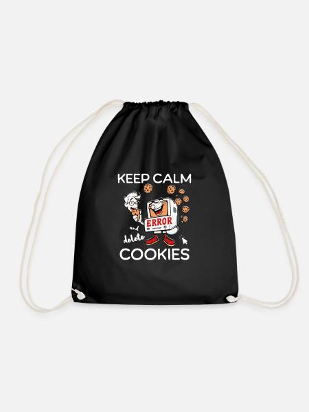 Keep Calm And Delete Cookies IT Nerd - Turnbeutel - Schwarz