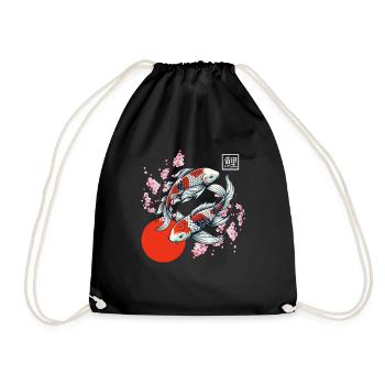 Japanese Koi Carp Nishikigoi Fish - Drawstring Bag - black - Front