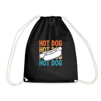 Vintage Hot Dog Design for Lovers - Drawstring Bag - black - Front