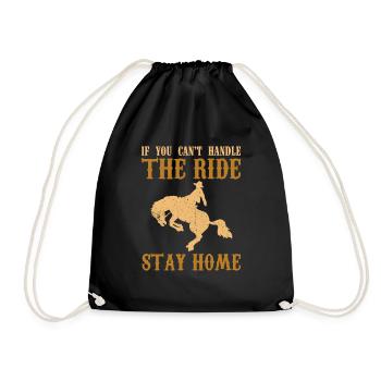 Rodeo Outfit Bull Riding - Drawstring Bag - black - Front