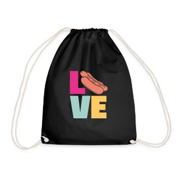 Love for hot dog fans - Drawstring Bag - black - Front