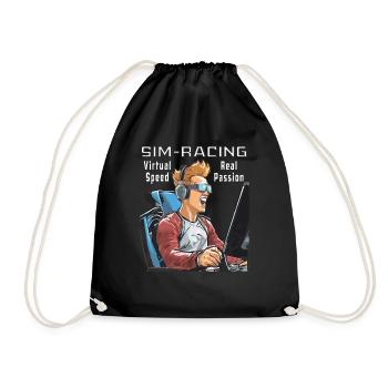 SIM RACING Virtual Speed, Real Passion - Turnbeutel - Schwarz - Vorne