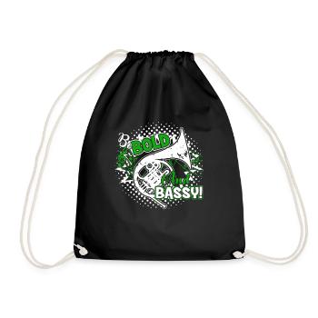 French Horn Bold And Brassy French Horn - Drawstring Bag - black - Front