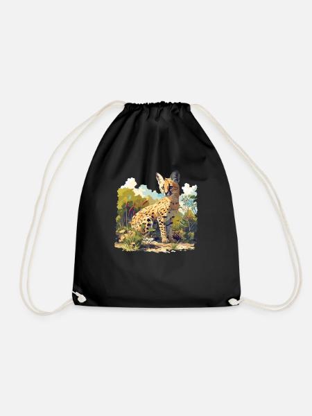 Servale Serval - Turnbeutel - Schwarz