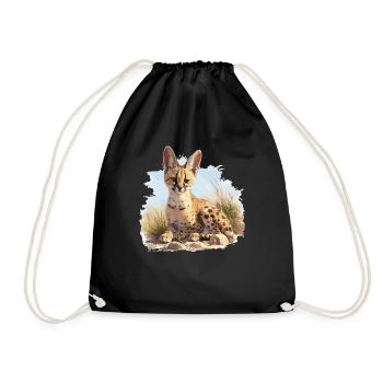 Servale Serval - Turnbeutel - Schwarz - Vorne