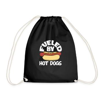 Powered by Hot Dogs Enjoyment - Drawstring Bag - black - Front