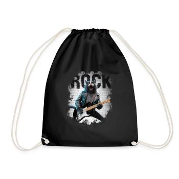 Rock and Roll Cat Guitarist for men-women & kids - Turnbeutel - Schwarz - Vorne