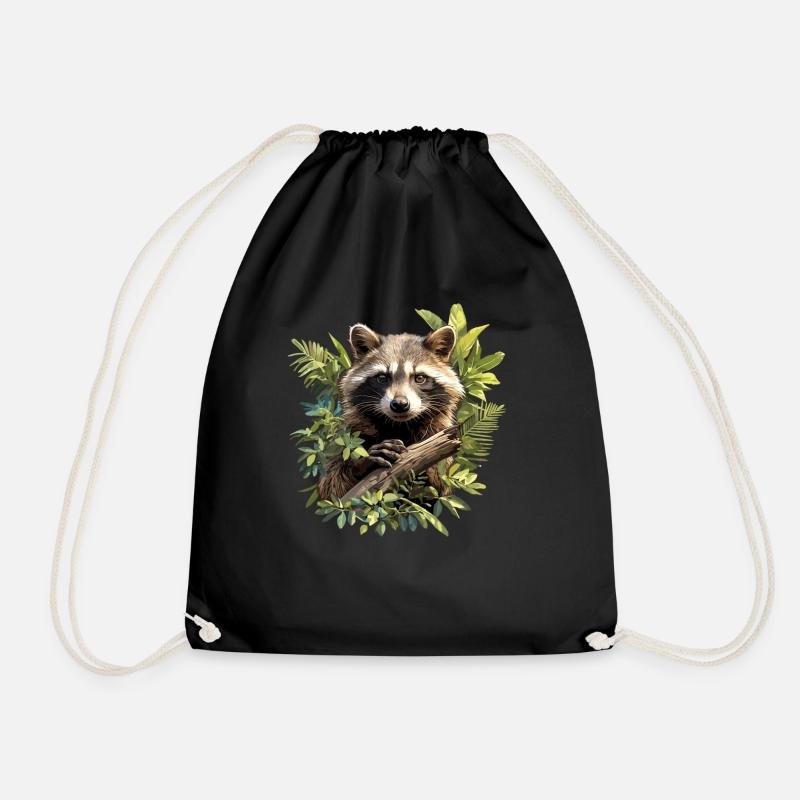Waschbären Waschbär - Turnbeutel - Schwarz