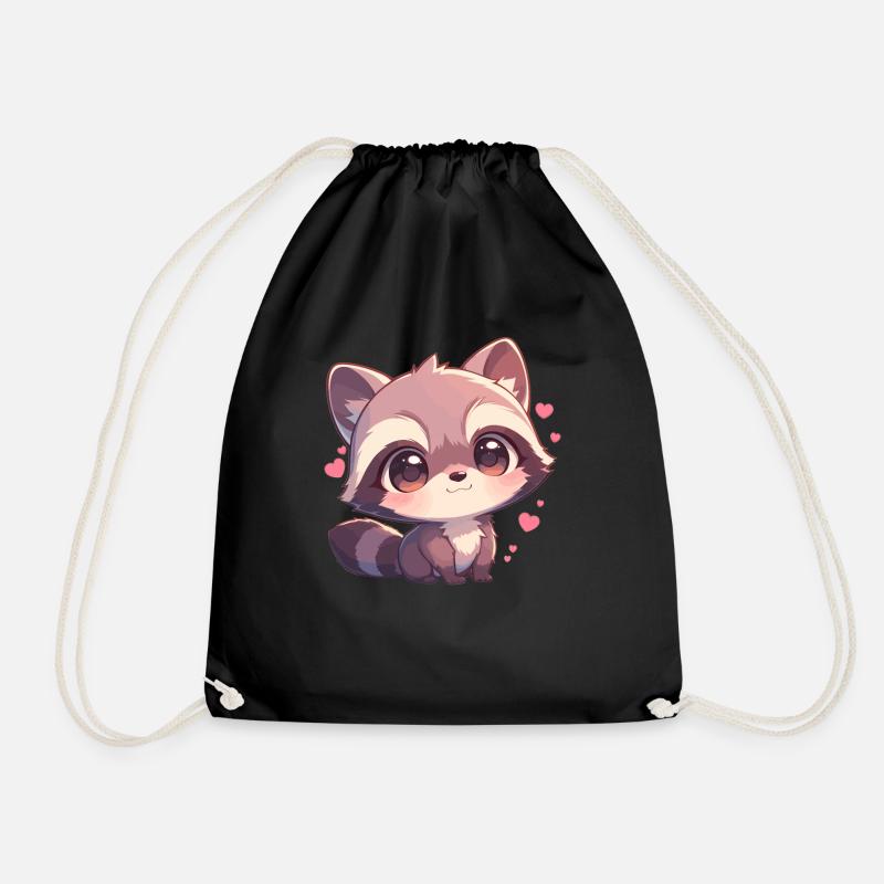Waschbären Waschbär - Turnbeutel - Schwarz