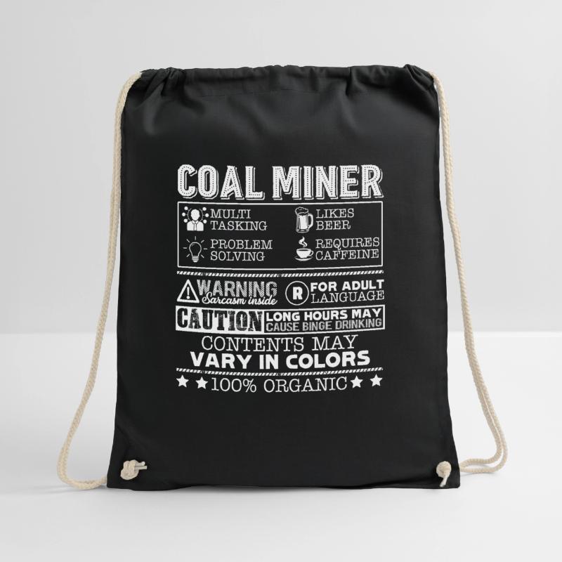 Coal Miner Multitasking Problem Solving Drawstring Bag