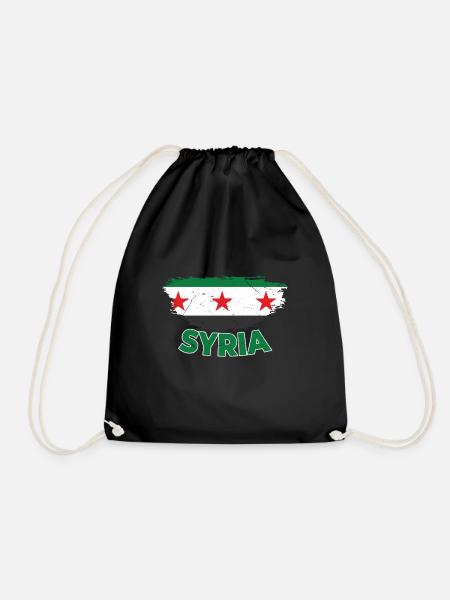 Syria Free Syria Flag Syria map Syrian cities - Turnbeutel - Schwarz