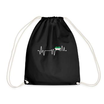 Battement de cœur syrien J’aime la Syrie Drapeau Pays - Sac de sport léger - noir - Devant