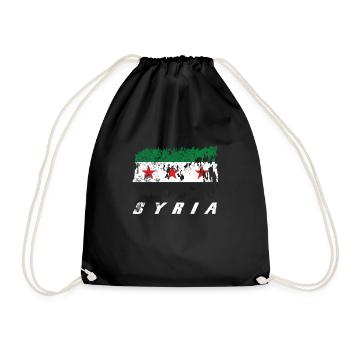 T-shirt vintage drapeau syrien Syrie amour - Sac de sport léger - noir - Devant