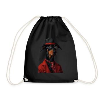 Dobermann - Turnbeutel - Schwarz - Vorne