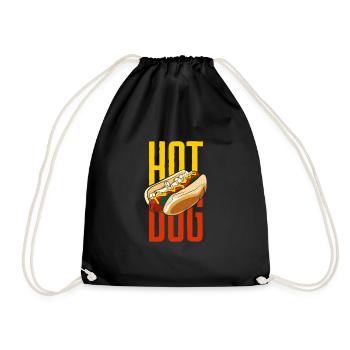 Delicious hot dog for fans and connoisseurs - Drawstring Bag - black - Front