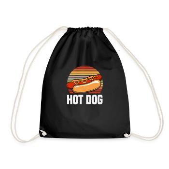 Vintage Hot Dog Retro Graphic Style - Drawstring Bag - black - Front