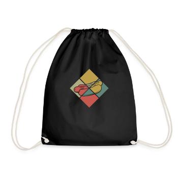 Hot Dog Geometric Pattern Enjoyment - Drawstring Bag - black - Front