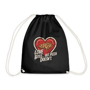 Pizza à la Saint-Valentin mieux que l’amour drôle - Sac de sport léger - noir - Devant