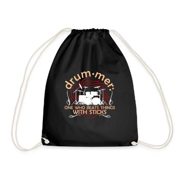 Drummer One Who Beats Things With Sticks - Drawstring Bag - black - Front