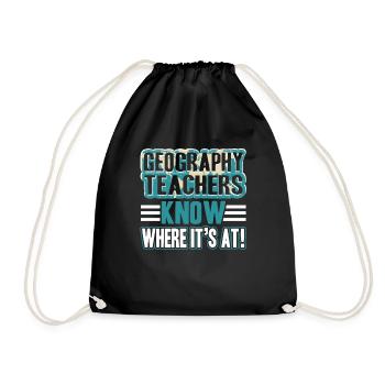 Geography Teachers Know Everywhere - Drawstring Bag - black - Front