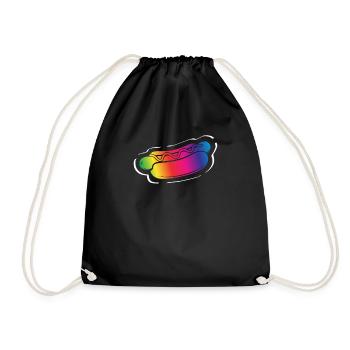 Colorful hot dogs for cool occasions - Drawstring Bag - black - Front