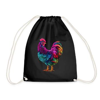 Huhn - Turnbeutel - Schwarz - Vorne
